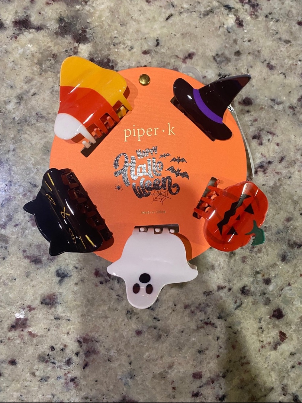 Piper K Halloween hair Clips HTF brand new ghost pumpkin